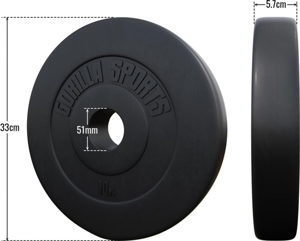 Gorilla Sports Sada zátěžových kotoučů, 2 x 10 kg Obrázek produktu 