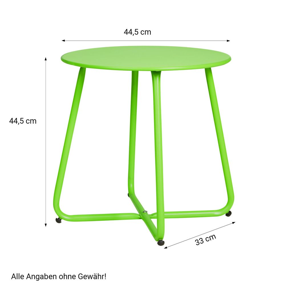 Homestyle4u Beistelltisch Gartentisch Grün Metall Tisch Produktbild 