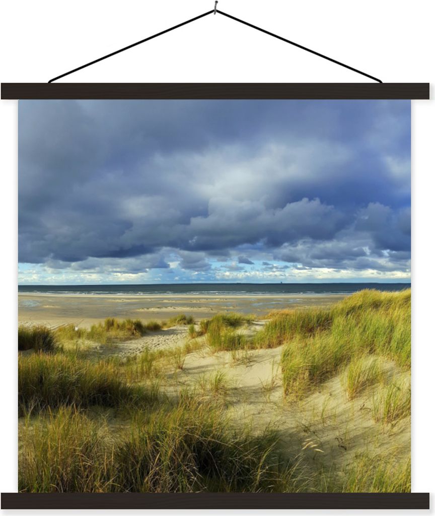 MuchoWow Textilposter Nordsee - Vlieland - Dünen 120x120 cm mit schwarzem Rahmen - Aufhängungsset
