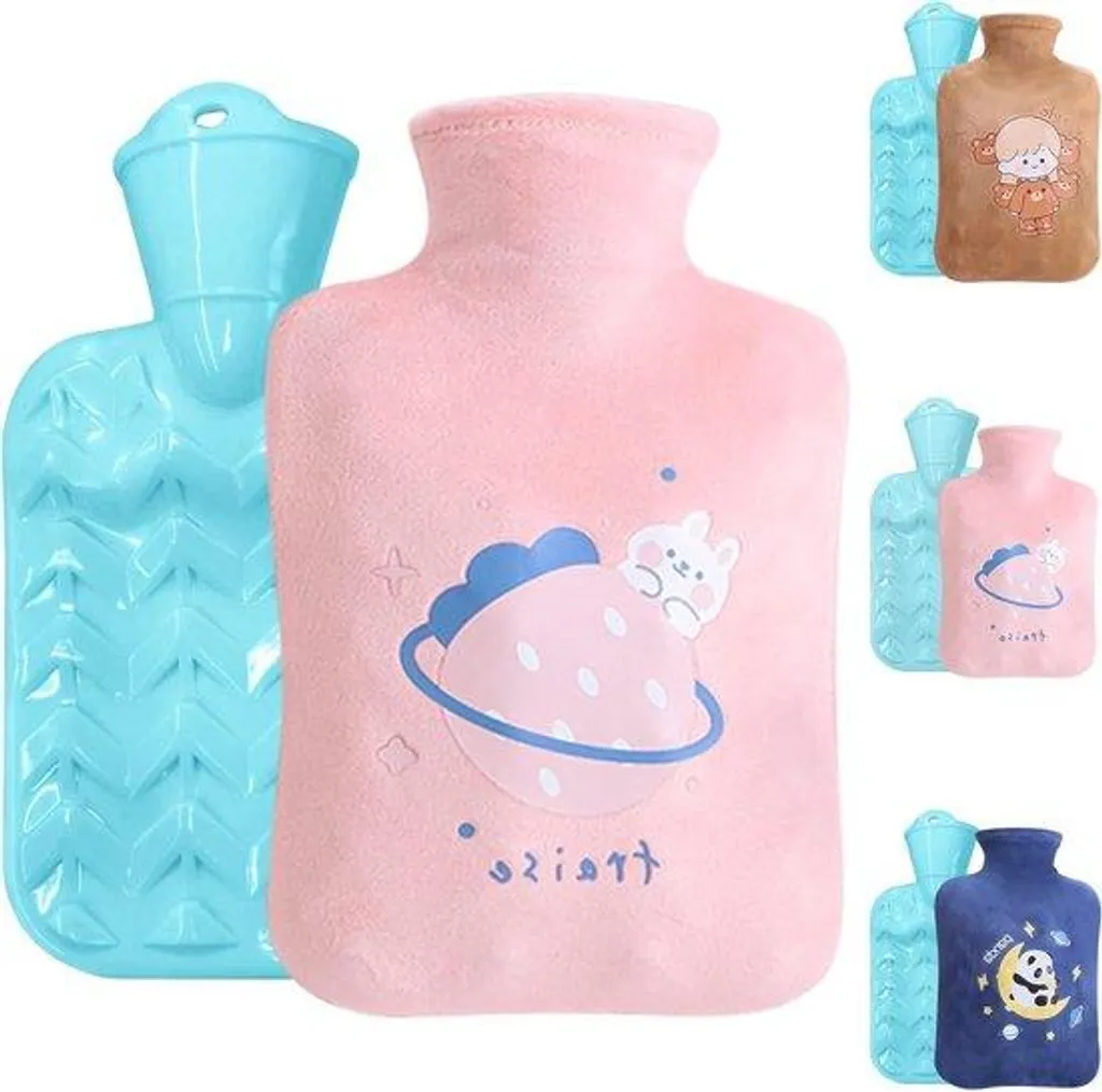 Bouillotte tour de cou chauffante en peluche rose pour les épaules