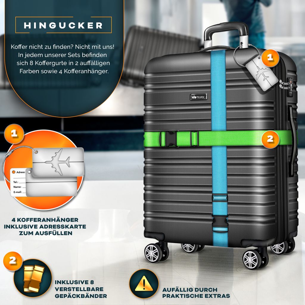 tillvex® Reisekoffer Set 4 tlg. Grau Koffer Hartschale Produktbild 2