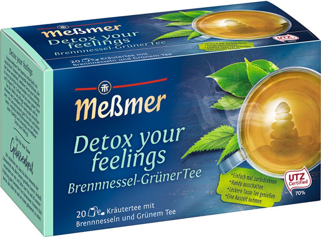 Meßmer Detox Kräutertee mit Brennnesseln und Grünem Tee intensiv 40g