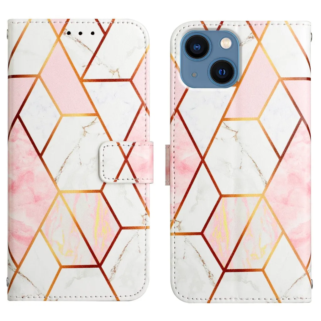 Custodia a Libro iPhone 14 Plus - Marmo e Oro Rosa Professionale - 2