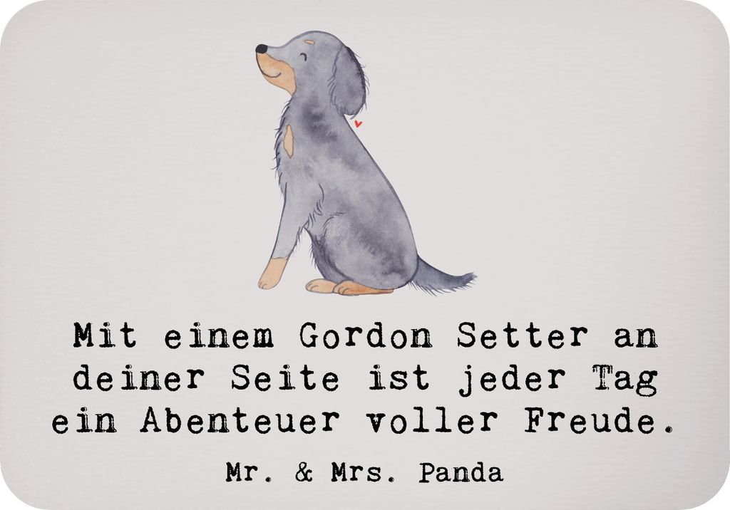 Mr. & Mrs. Panda magnet Gordon Setter Freude - Grau Pastell - Geschenk, designmagnet, Pinnwandmagnet, Hunde, zettelhalter, loyal, Lebensfreude, Hun...