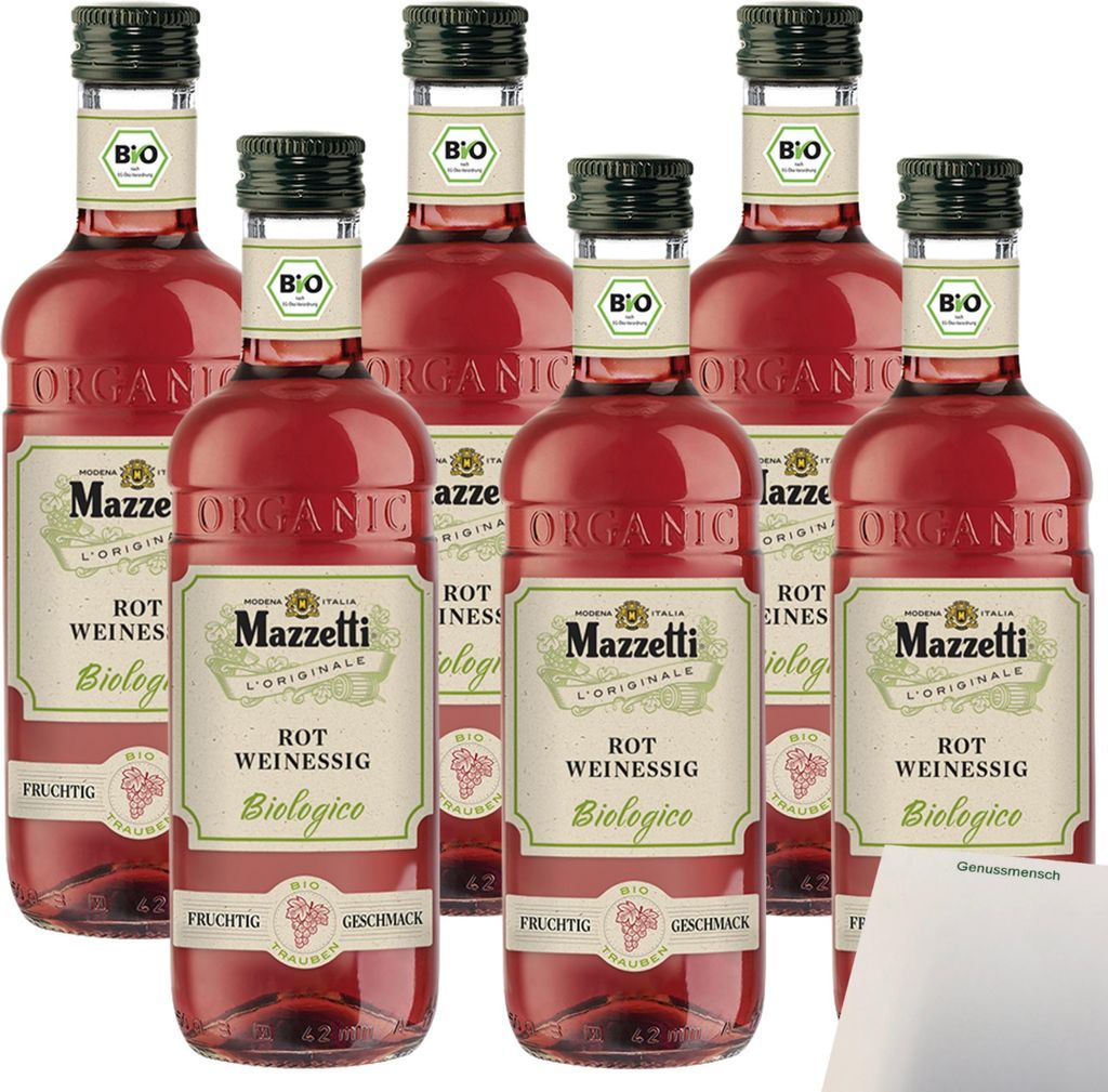 Mazzetti Rotweinessig fruchtig VPE (6x500ml Flasche) + usy Block