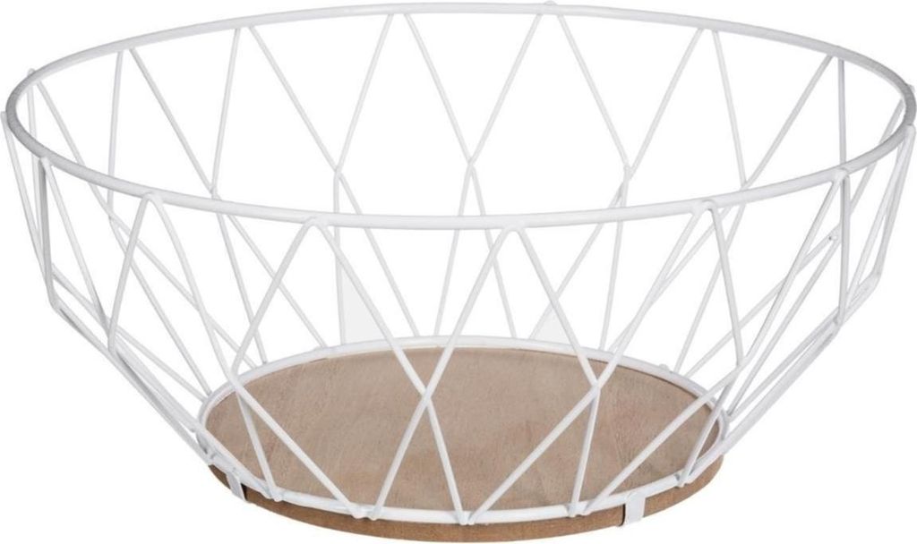 Secret de Gourmet Obstschale - Metall-Holz - weis - 28 cm