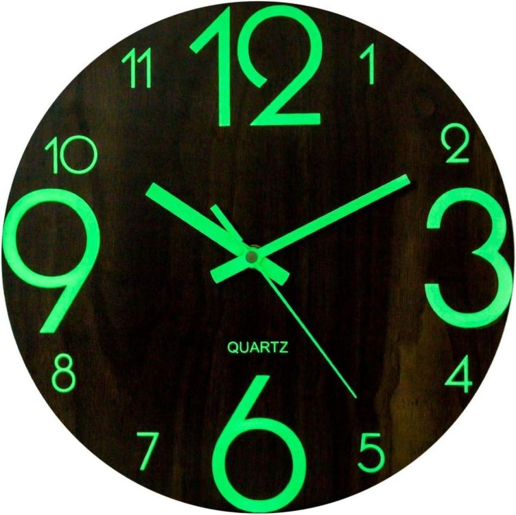 Leuchtende Wanduhr, moderne dekorative lautlose Wanduhr, großes Zifferblatt mit 30cm