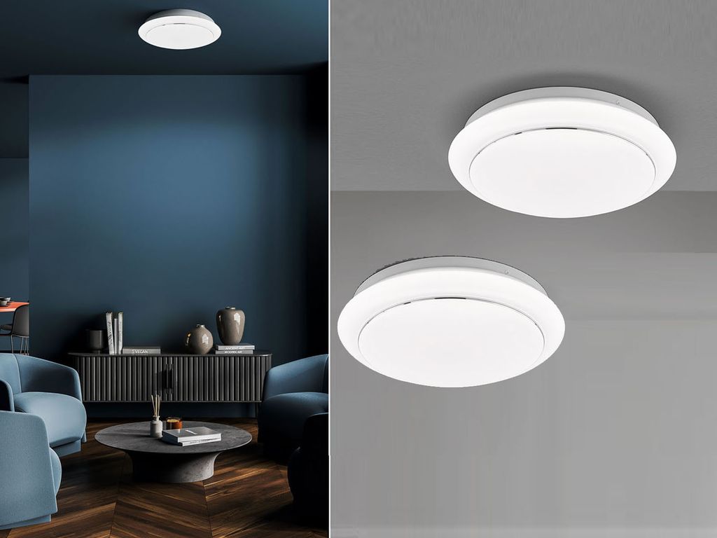 2er SET weiße LED Deckenlampen flach für Flur, Diele und Treppenhausbeleuchtung
