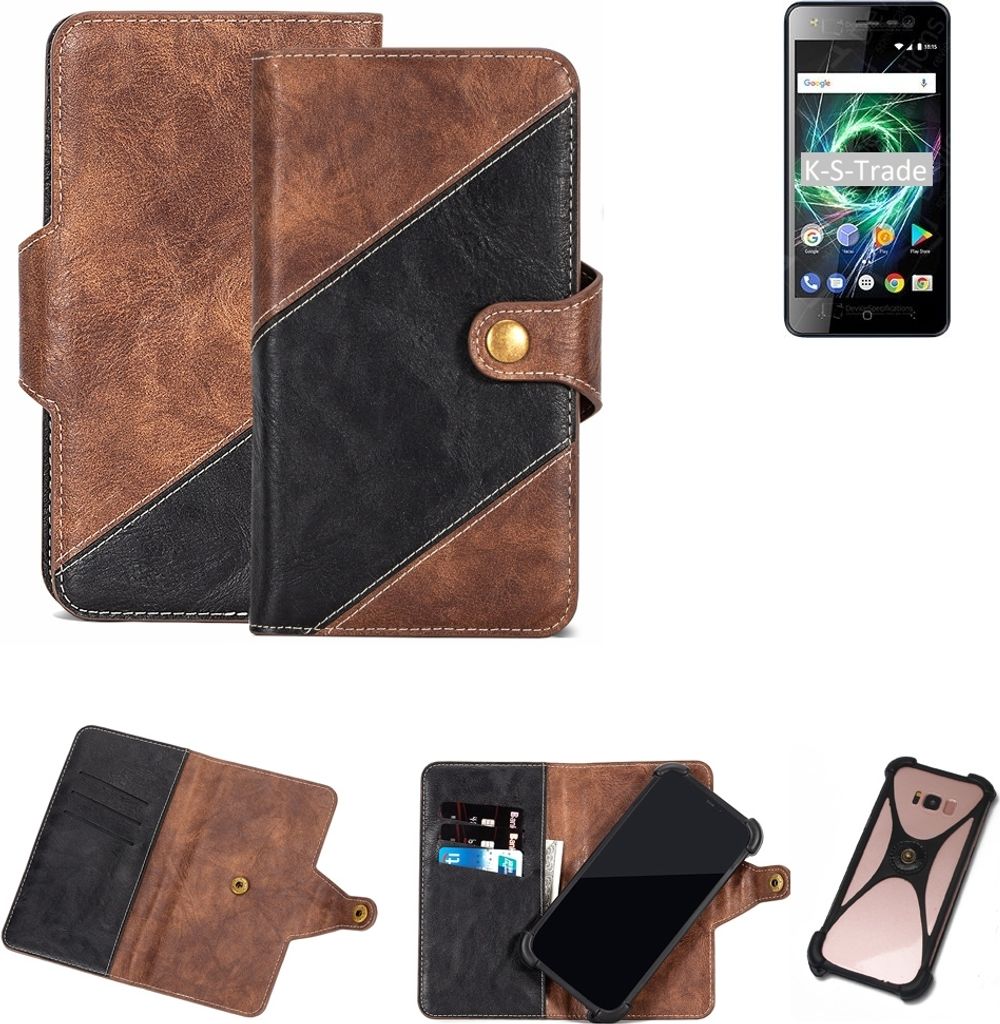 K-S-Trade Handy Hülle Schutz Hülle Schutzhülle Bookstyle Case kompatibel mit BQ Mobile BQ-5009L Trend Handy Cover Hülle Schutztasche 1x