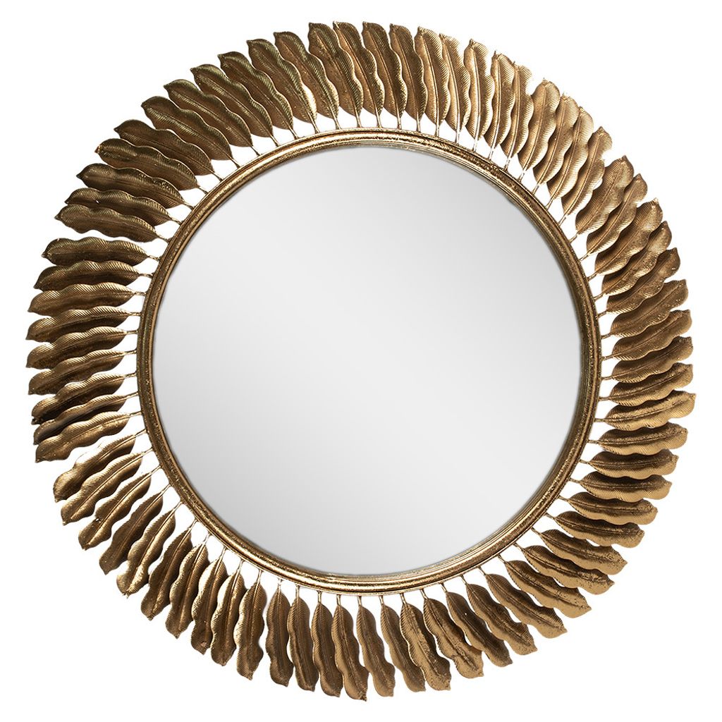 Clayre & Eef Spiegel Ø 72 cm Goldfarbig Eisen
