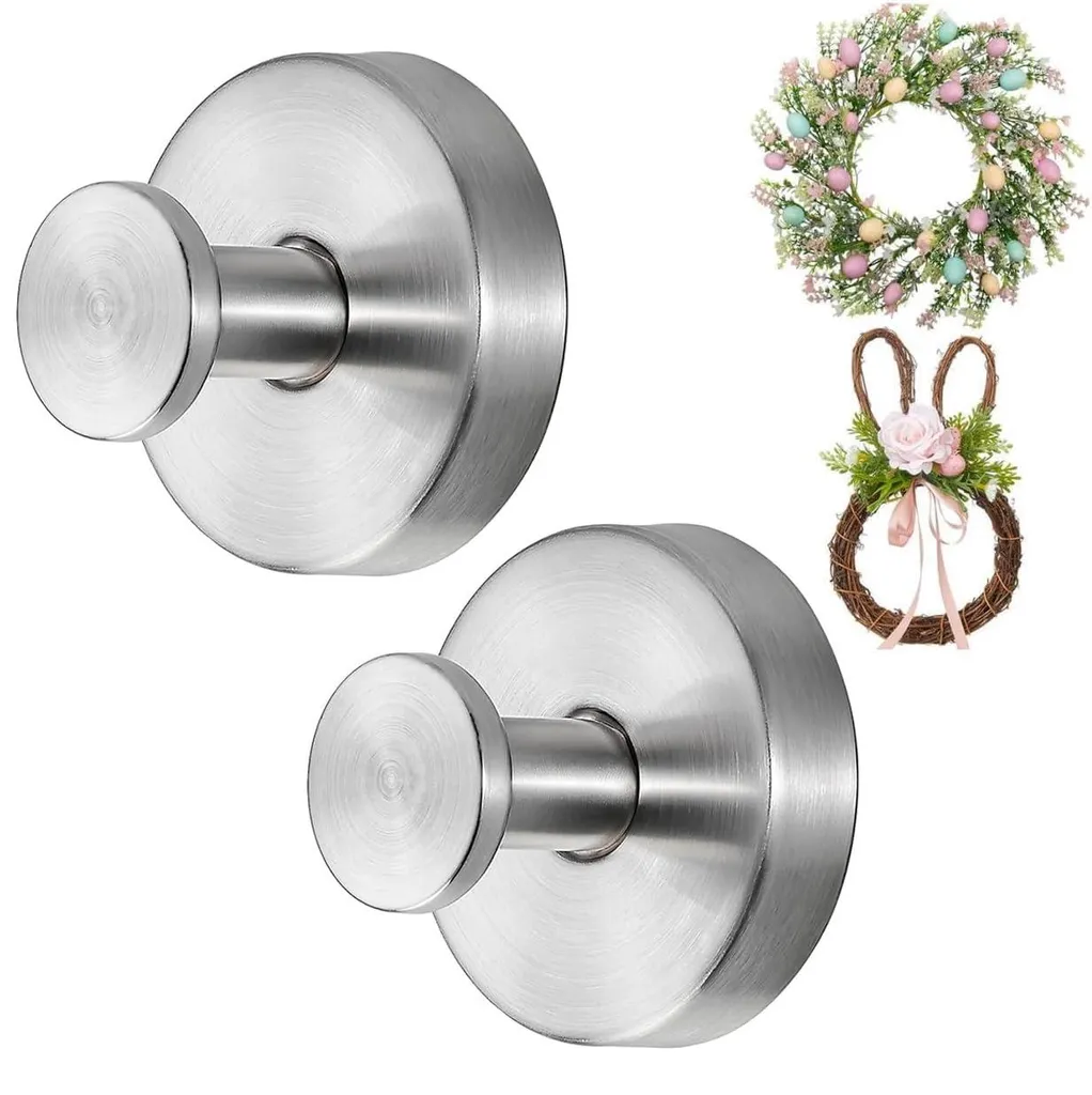 Accroche Couronne pour Porte en Verre et Miroir Ventouse Inox x2