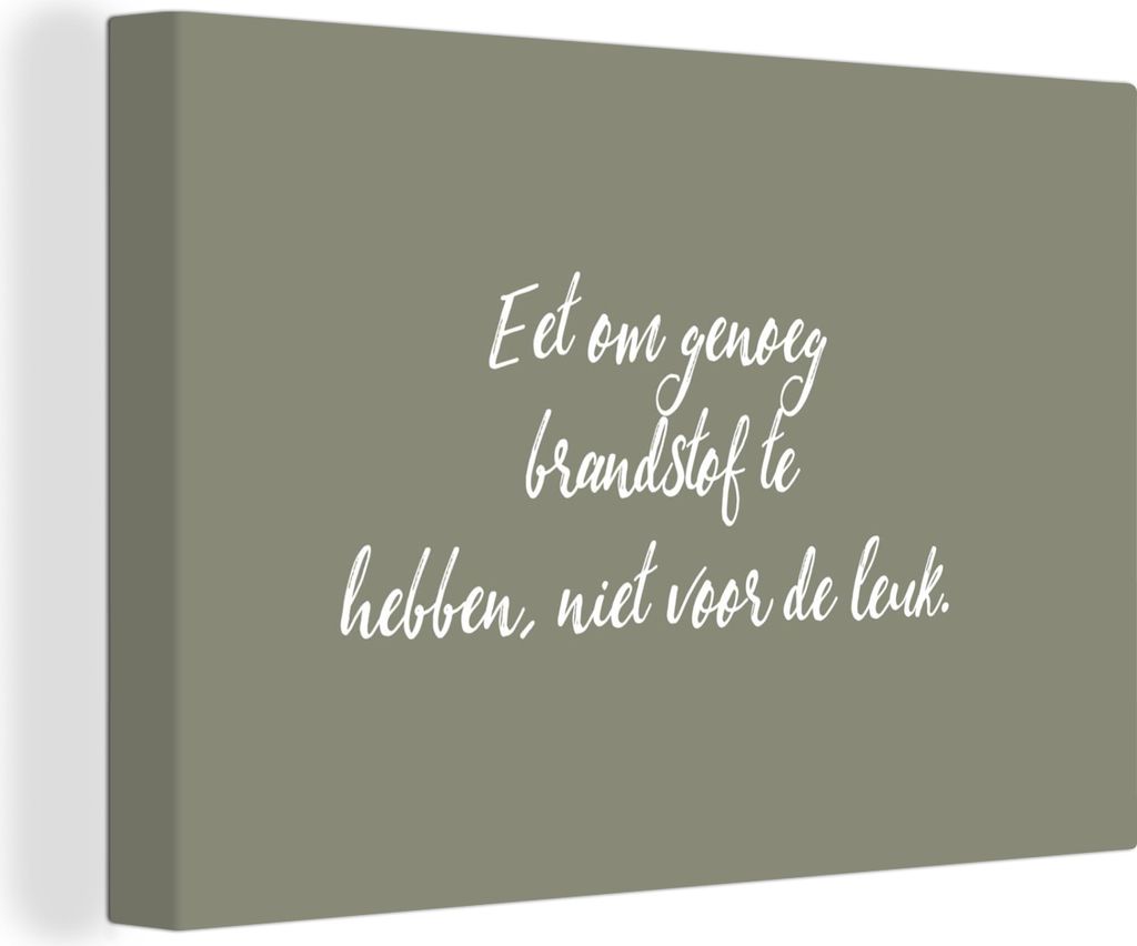 OneMillionCanvasses - Leinwandbilder - 140x90 cm, Iss, um genug Treibstoff zu haben - Zitate - Sprichwörter - Essen, Wandbilder Kunstdruck Wandd...