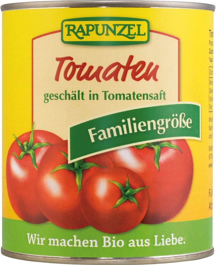 Rapunzel 362025, Tomate, 800 g, 27 kcal, 112 kJ, 0,2 g, 0,1 Produktbild 