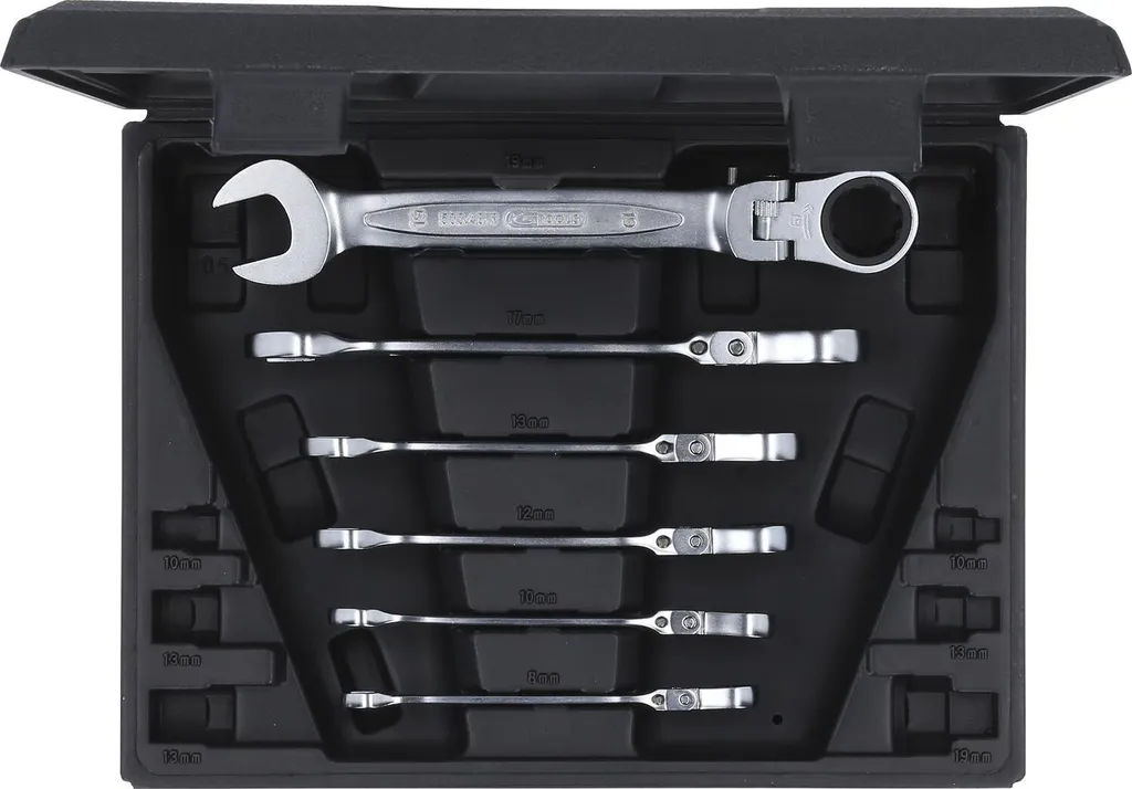 KS TOOLS 503.4859 Coffret de clés mixtes à cliquet 6 pièces DIN 3113