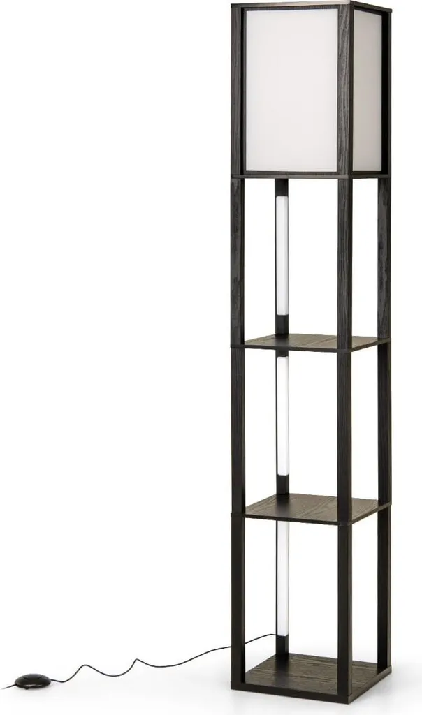 Lampadaire étagère pour coin lecture - Éclairage LED doux modulable