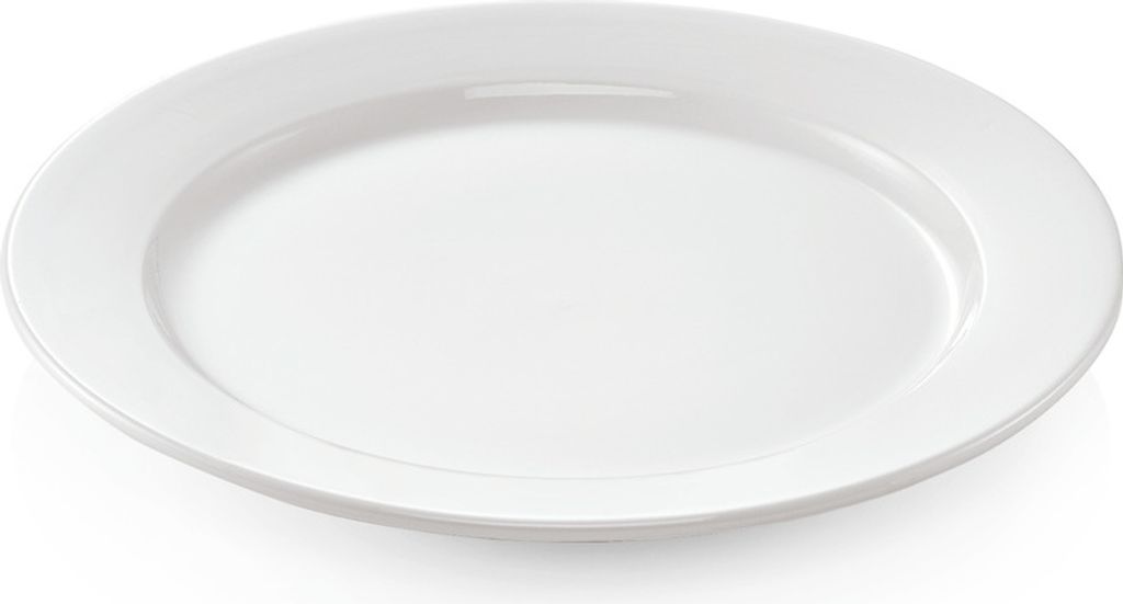 12 flache Teller Ø 30 cm weiß, Porzellan