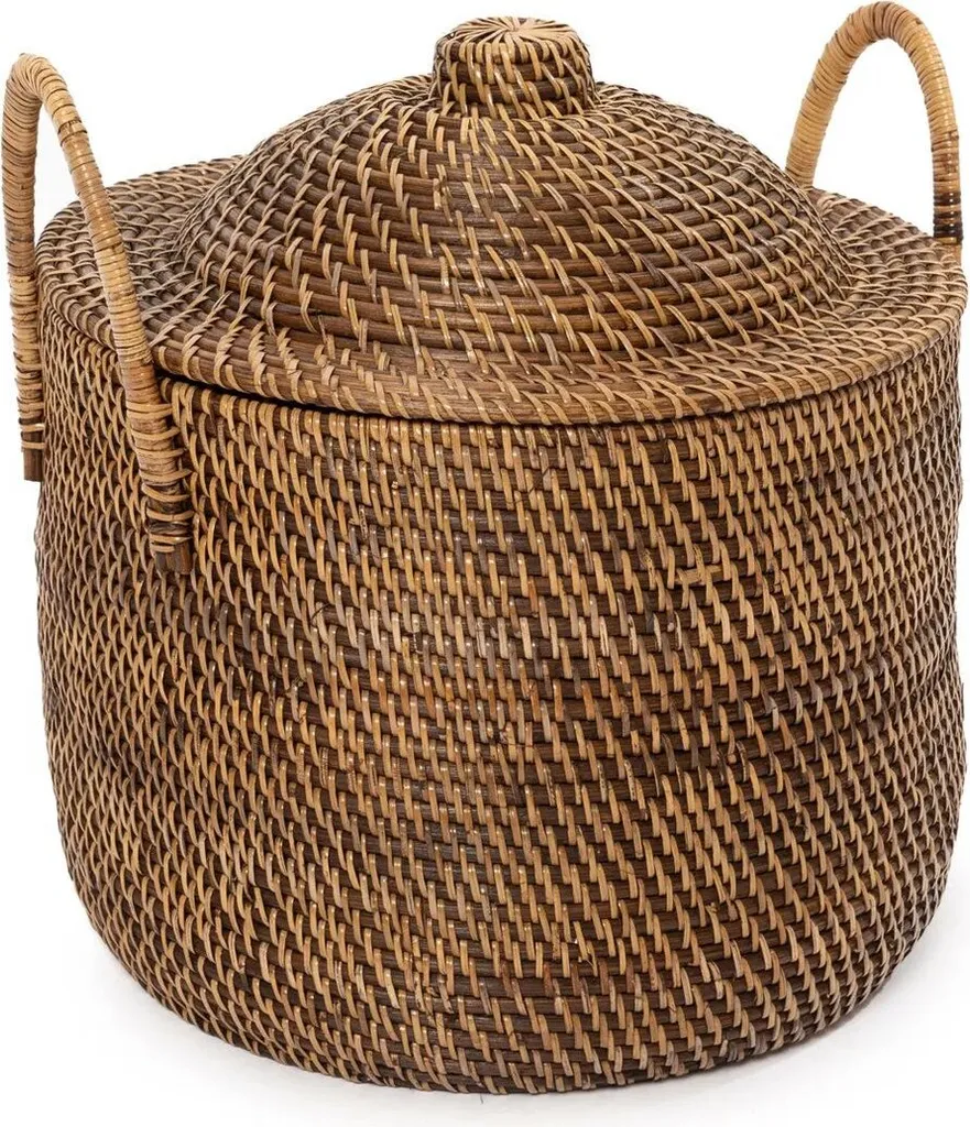 Panier de rangement Rootz Colonial en rotin naturel - 40 x 39 x 40 cm