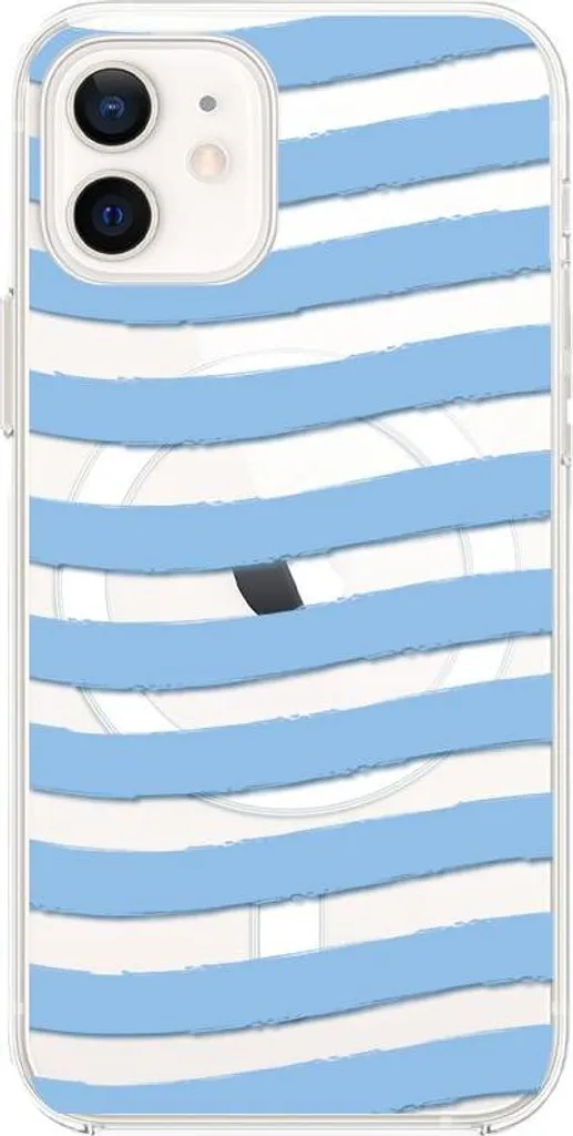 Cover per iPhone 12 flessibile opaca fotocamera protetta - azzurra - Italiano