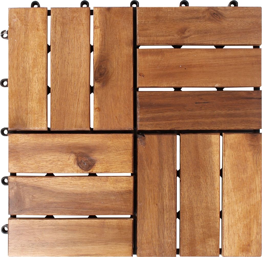 A close-up, top-down view of four wooden tiles arranged in a 2x2 grid.