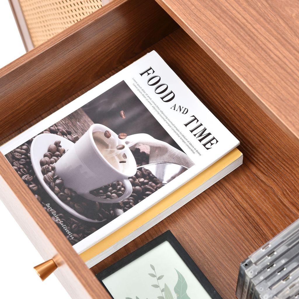 Rattanowa komoda z 2 drzwiami i 3 szufladami, regulowana Zdjęcie produktu 10