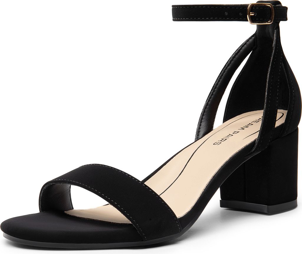 DREAM PAIRS Damen Sandalen mit Knöchelriemen und Blockabsatz elegante Hochzeit und Party Schuhe,Farbe: SCHWARZ, Größe: 40