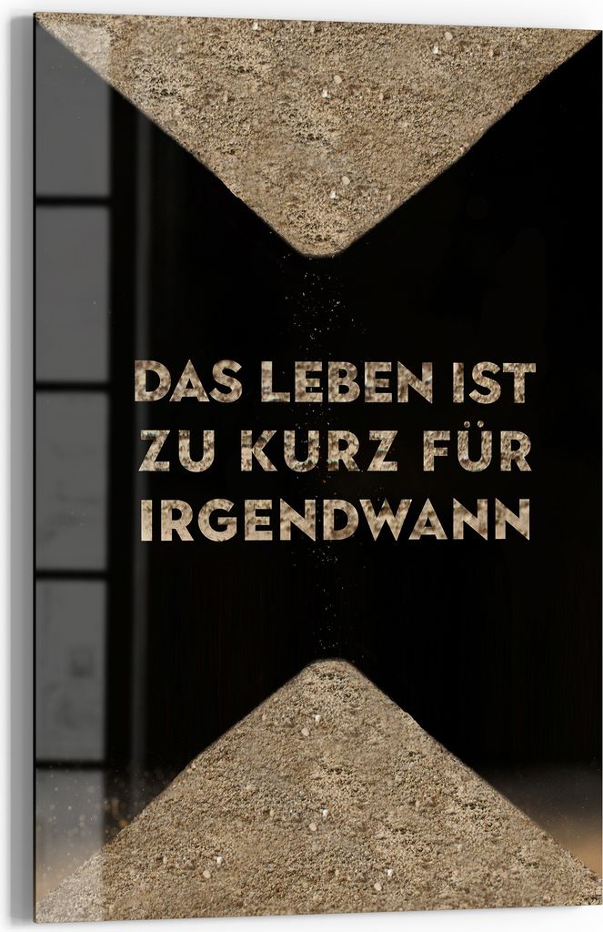 DEQOART Magnettafel Glas 60x90 cm 'Kurzlebiges Gold' beschreibbar Whiteboard Küche