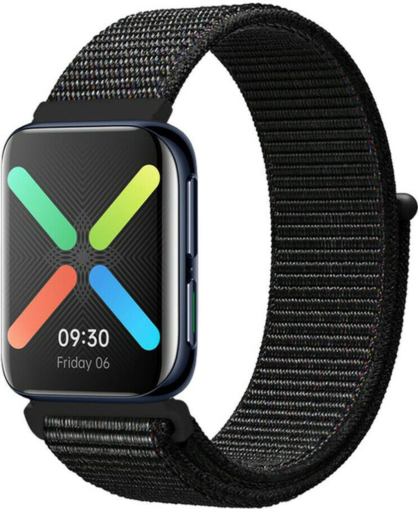 Strap-it Oppo Watch Nylonarmband (Schwarz) Produktbild 