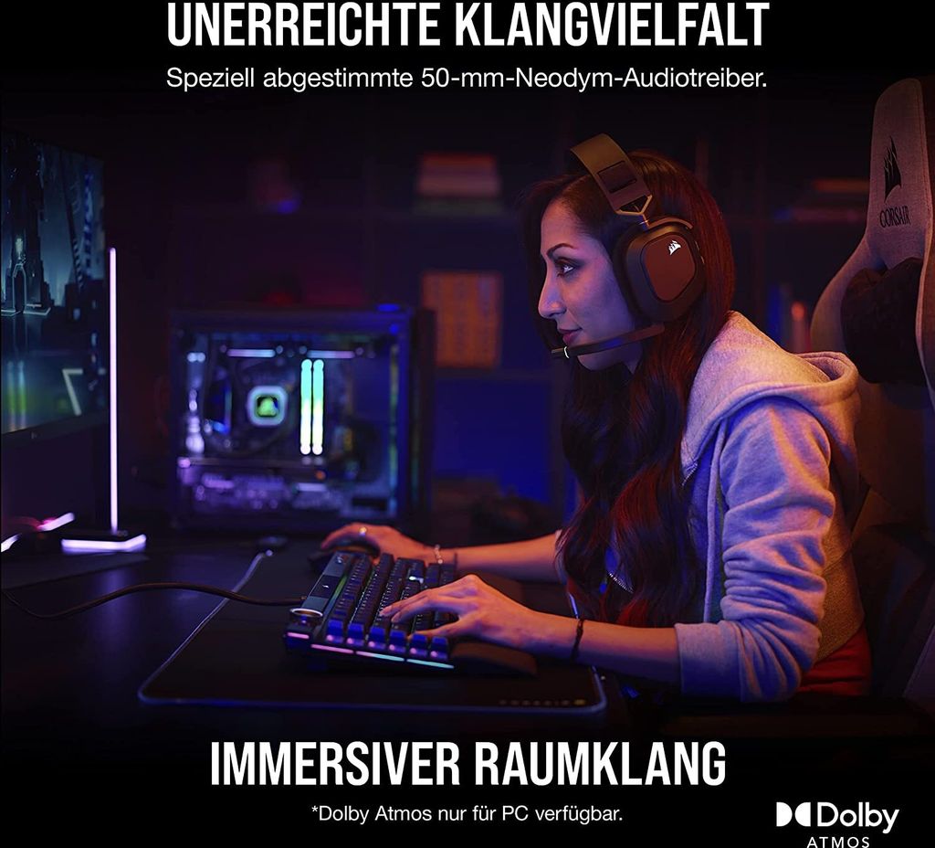 Corsair HS80 RGB WIRELESS zestaw słuchawkowy premium do Zdjęcie produktu 17