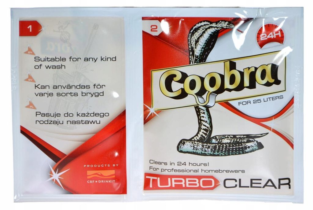 Coobra Turbo Clear 24h Klärmittel 85 g für 25 Liter Maische Wein und Gäransätze