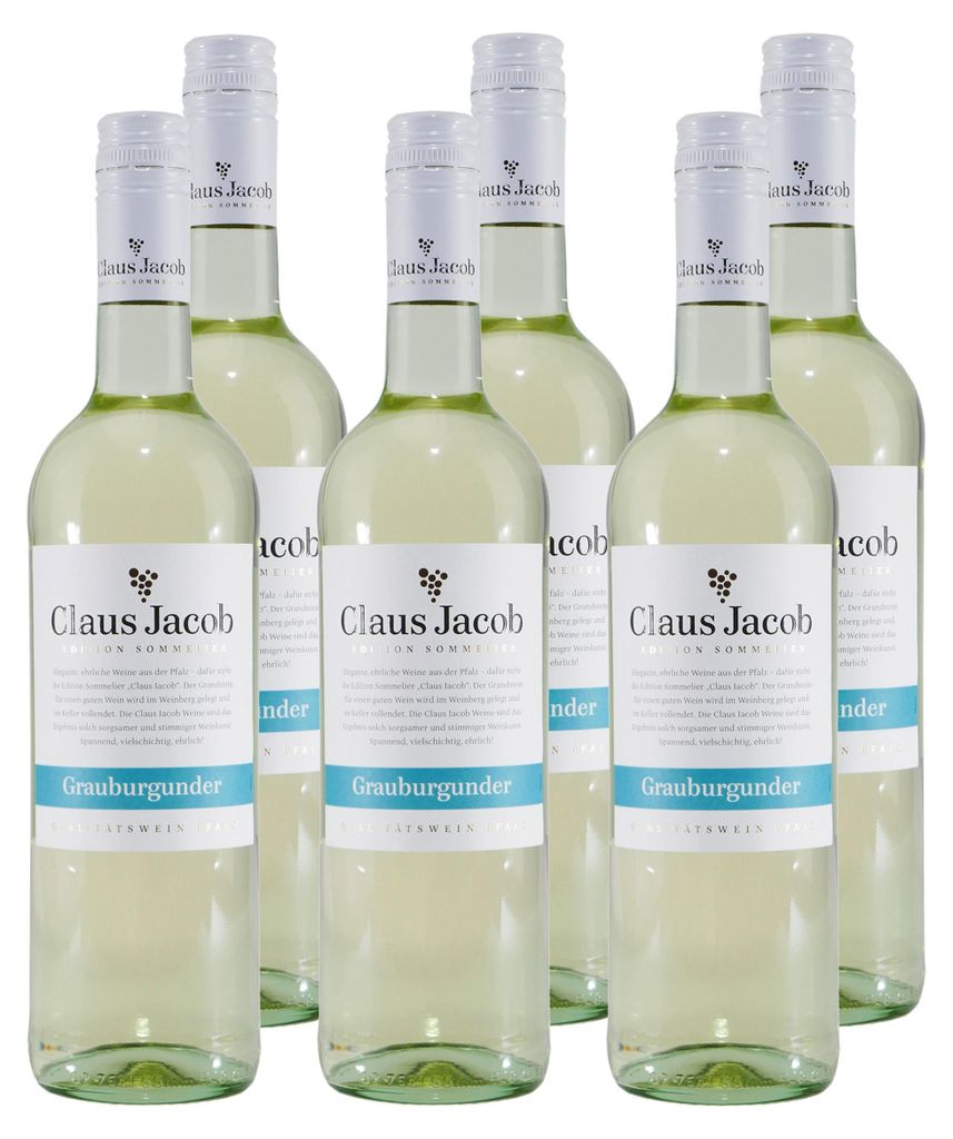 Claus Jacob Grauburgunder QbA -trocken- (6 x 0,75L) Produktbild 
