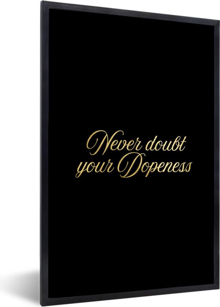 MuchoWow Gerahmtes Poster Zitate - Vertrauen - Gold - Briefe 20x30 cm - Poster mit Schwarzem Bilderrahmen Wandposter Rahmen Foto Bilder - Drucken...