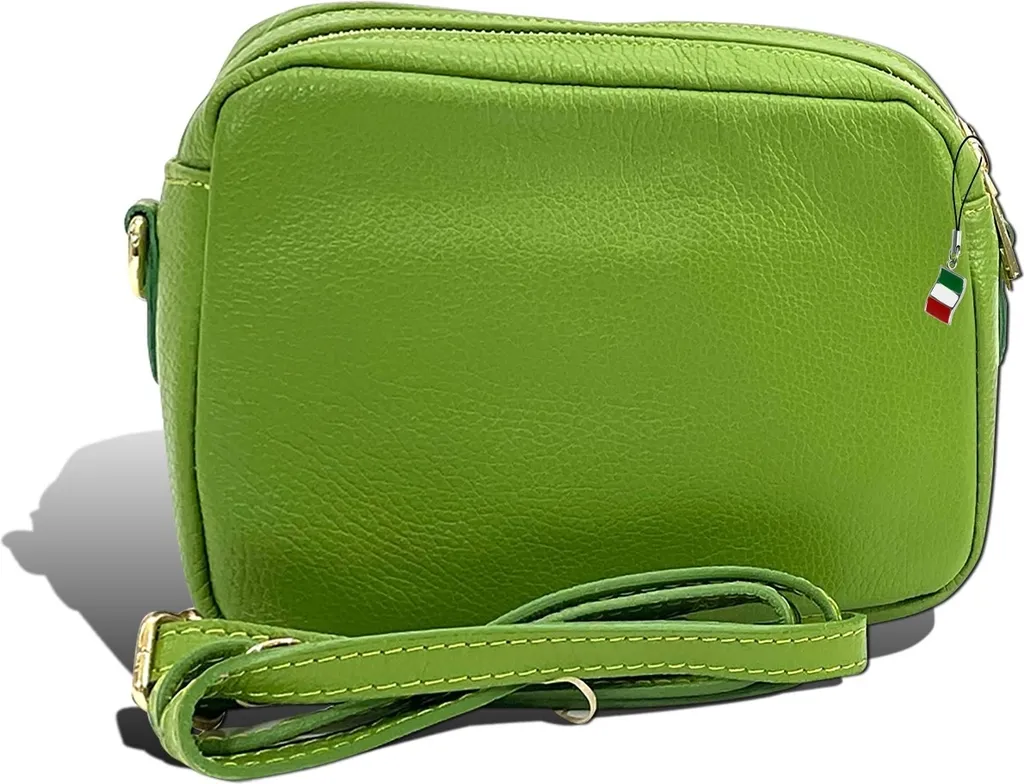 Sac en cuir véritable vert clair Florence D2OTF809L finition artisanale