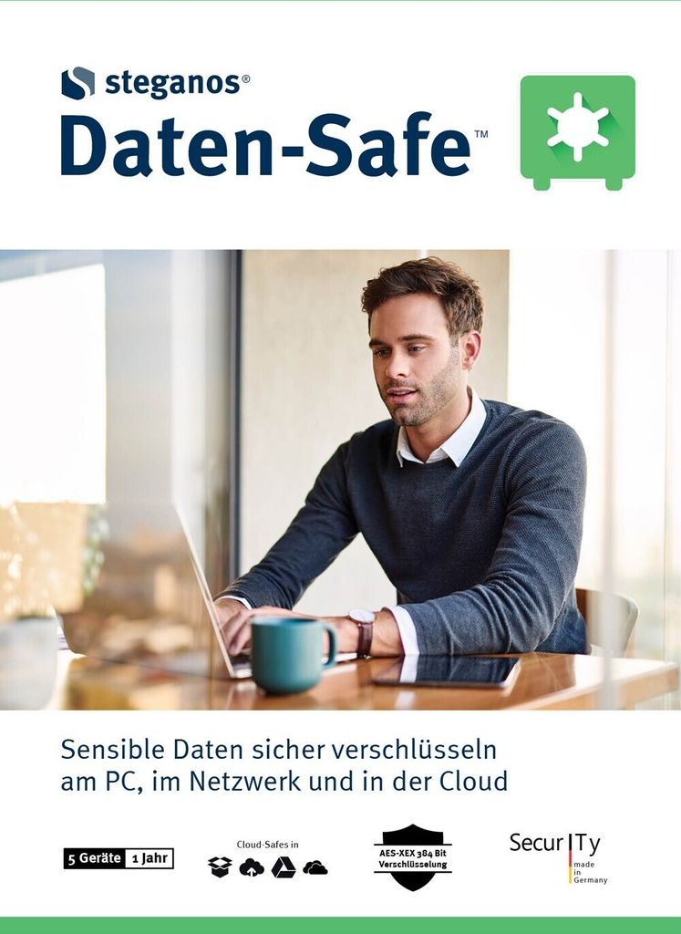 Steganos Daten-Safe / 5 Geräte / 1 Jahr / Lizenz per E-Mail
