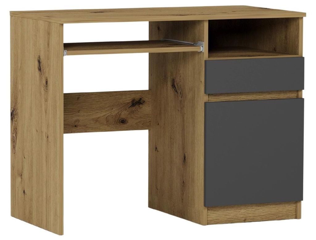 Schreibtisch - Eiche Artisan / Anthrazit - 96 x 50 x 76 cm Produktbild 