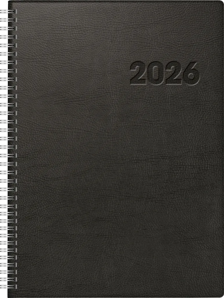 Ne perdez plus vos notes : Calendrier-livre 2026 noir Wire-O incassable