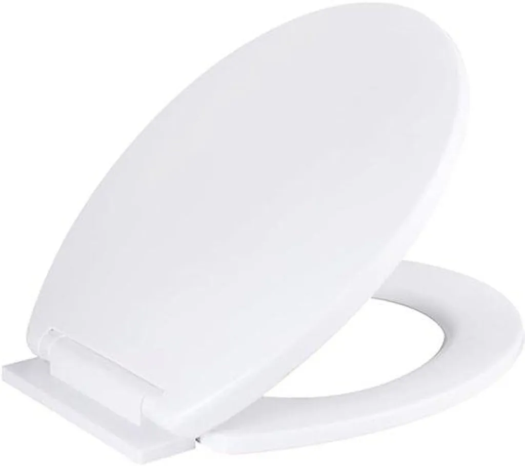 Siège de Toilette Ovale Blanc avec Frein de Chute - Abattant WC Universel