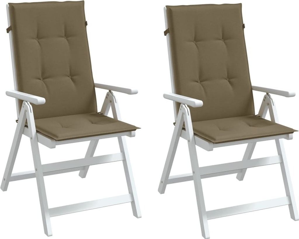 Design Hochlehner-Auflagen 2 Stk. Melange Taupe 120x50x4 cm Stoff, Klassische Sofas 2024 Neu