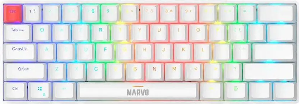 Clavier Mécanique Marvo Saber 61 Compact Blanc - Switches Gamer