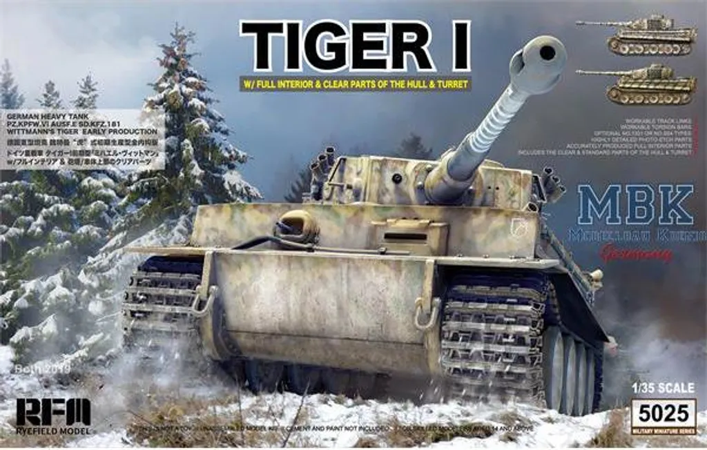 Maquette Char Tigre I RFM5025 avec Intérieur Détaillé Édition Crystal