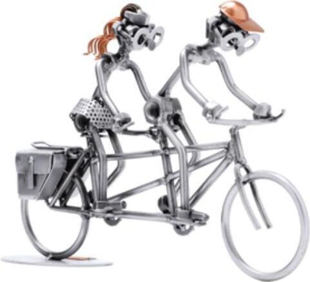 Schraubenmännchen Tandem – Handgefertigte Metallfigur für Produktbild 
