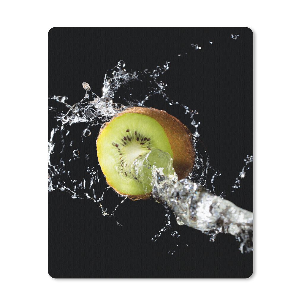 MuchoWow Mauspad Mousepad Kiwi - Obst - Stillleben - Wasser - Schwarz 30x40 cm - Mousepads - Maus Mat - Pad - Mausunterlage - Mausmatten