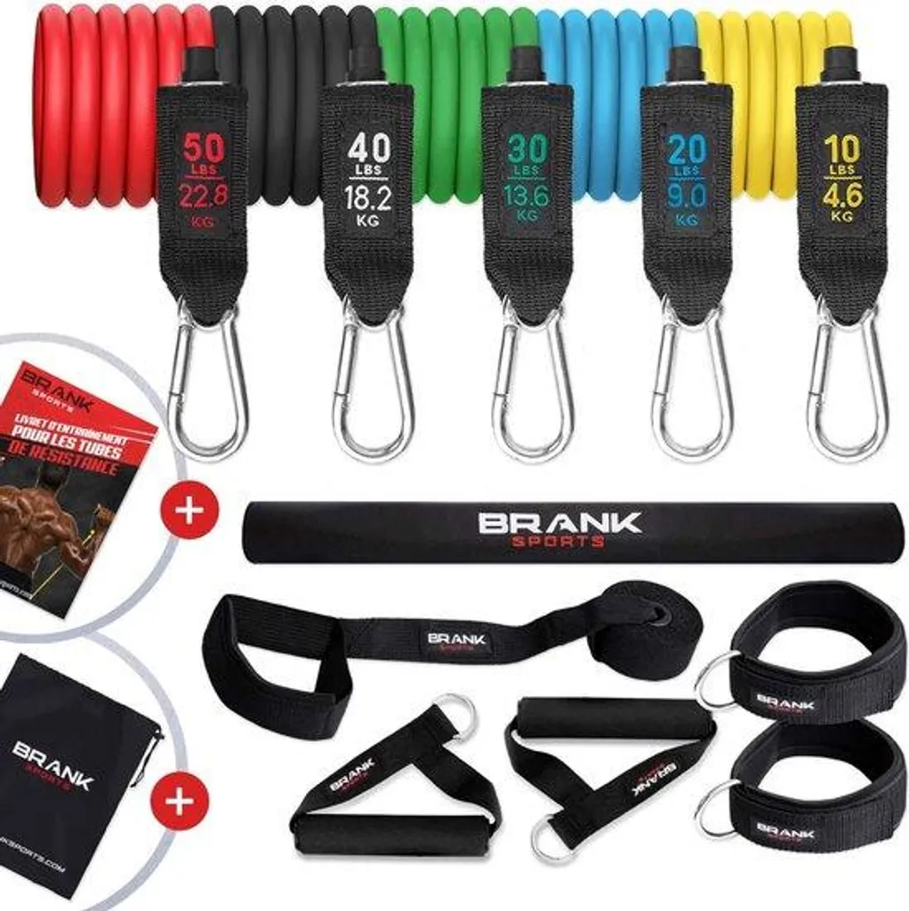 Bande de fitness élastique avec sac de transport pratique - Pack de 3