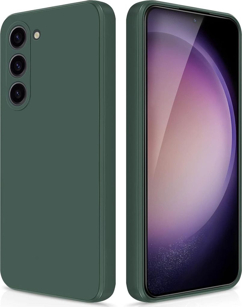 Silikon Hülle für Samsung Galaxy S23+ / S23 Plus Flüssigsilikon Dünn Gel Gummi Matt Kratzfeste Schutzhülle Nachtgrün