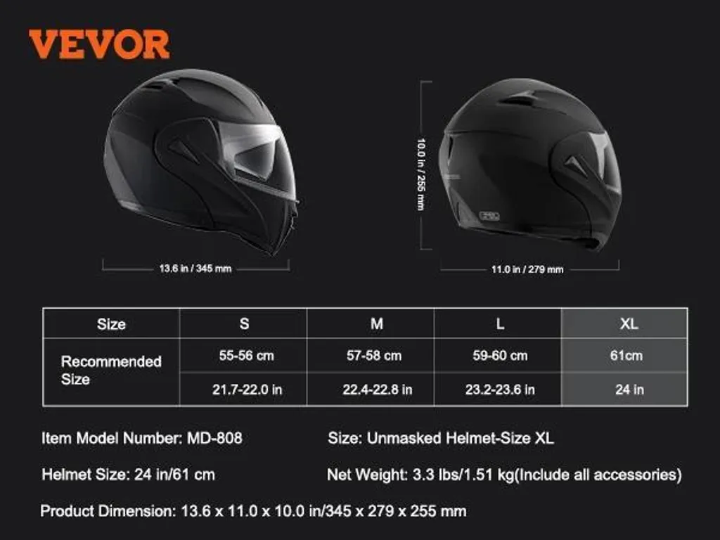 Casque de moto Unmasked intégral XL au design aérodynamique et léger