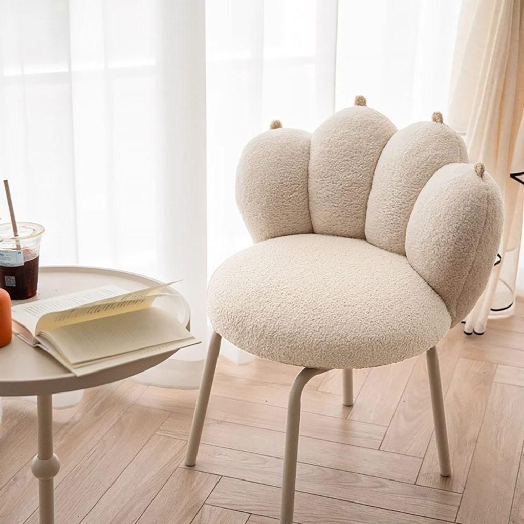 Stuhl Kosmetik Hocker in Katzenpfoten Design Beige 58*56*71 cm 【HZYAL101346】