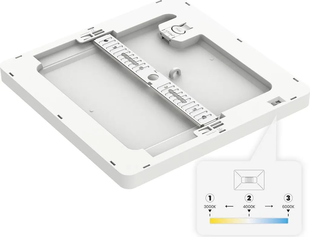 Plafonnier Evora Blanc Square 24W 3CCT - Luminaire LED Carré Moderne - 5