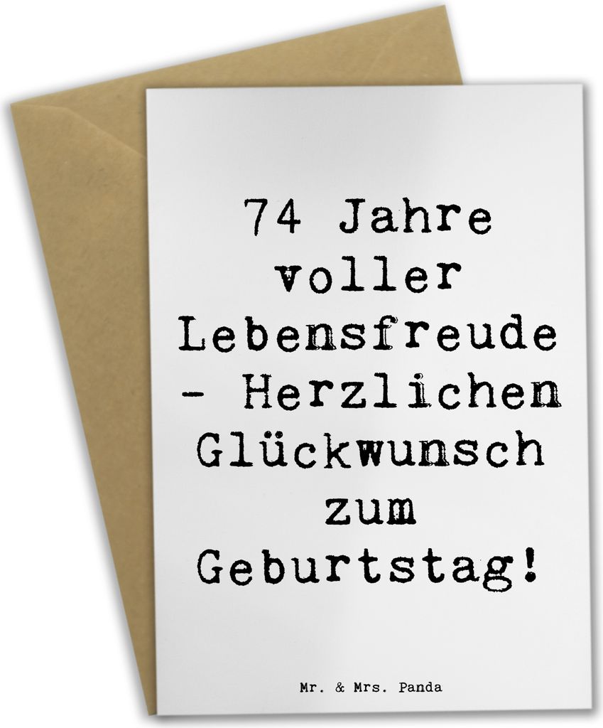 Mr. & Mrs. Panda Grußkarte Spruch 74. Geburtstag Produktbild 