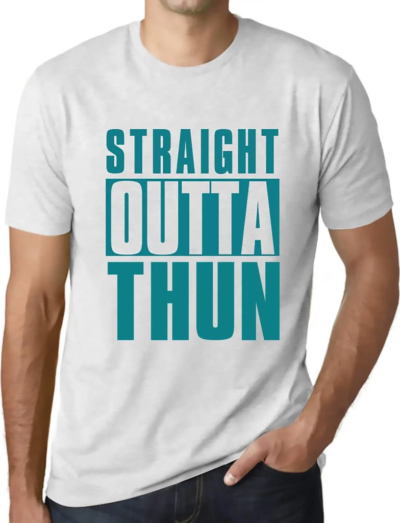 Herren Grafik T-Shirt Direkt aus dem Thun – Straight Outta Thun – Öko-Verantwortlich Vintage Jahrgang Kurzarm Lustige Druck Geburtstag Geschen...