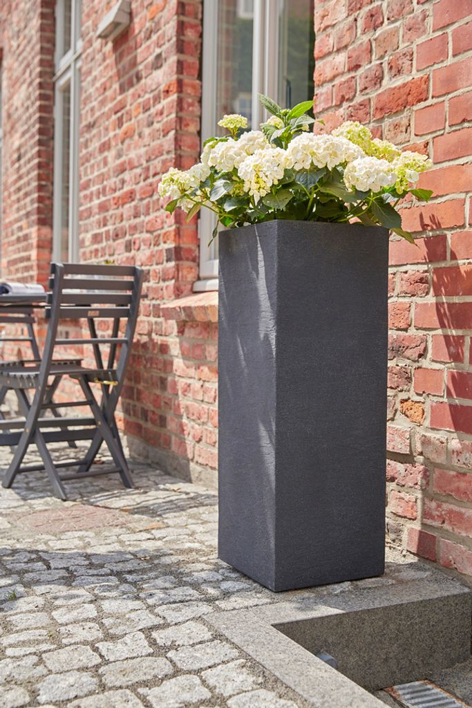 Dehner Pflanzkbel Palermo, eckig 80x30x30cm dunkelgrau