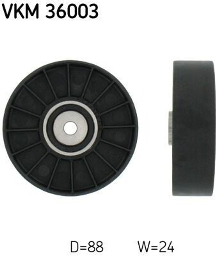 SKF VKM 36003 Umlenk-/Führungsrolle, Keilrippenriemen OE 7439146139 kompatibel mit Laguna, Safrane, 850, V70, S70, C70, 960